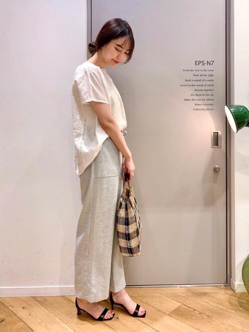 ルクールブランアミュプラザ博多店スタッフ Le Coeur Blanc Le Coeur Blancのかごバッグを使ったコーディネート Wear