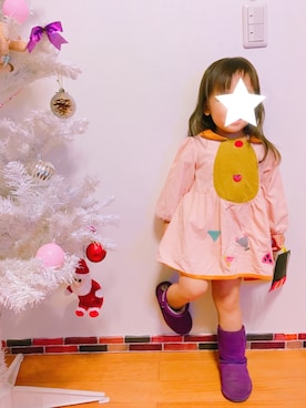「BEARPAW（ベアパウ）のアイテム」を使った、yuzu❤さん（キッズ・90cm）の冬コーディネート