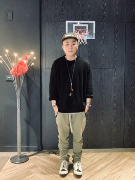 「ONLY（オンリー）のアイテム（帽子）」を使った、Eric Linさん（メンズ・168cm）の冬コーディネート