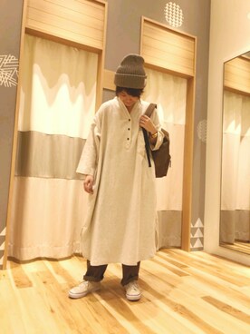 「Samansa Mos2 blue（サマンサモスモスブルー）のアイテム（バックパック/リュック）」を使った、☆asca☆さん（レディース・158cm）の秋コーディネート