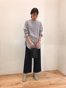 「スリット」｜「アイテム（その他シューズ）」を使った、uechiさん（レディース・164cm）の冬コーディネート