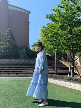 「SHENERY（シーナリー）のアイテム（ワンピース/ドレス、ブルー系）」を使った、a i k aさん（レディース・167cm）の春コーディネート