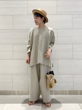 「FORK&SPOON（フォークアンドスプーン）のアイテム（帽子）」を使った、naoさん（レディース・155cm）の春コーディネート