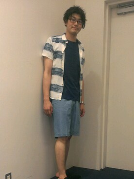 「TRANS CONTINENTS（トランスコンチネンツ）のアイテム（パンツ）」を使った、甲乙さん（メンズ・177cm）の夏コーディネート