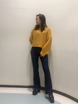 「フレアデニム」｜madokaさん（レディース・158cm）の秋コーディネート