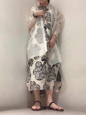 「オーガンジー」｜「アイテム（腕時計）」を使った、nana.さん（レディース・159cm）の春コーディネート