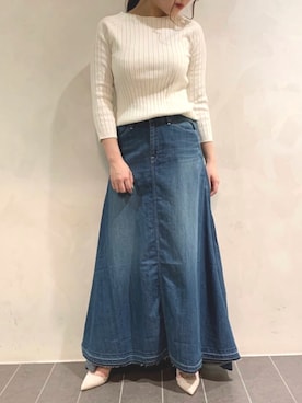 「woadblue（ウォードブルー）のアイテム（スカート）」を使った、nana.さん（レディース・159cm）の春コーディネート