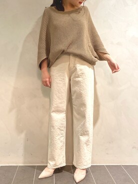 「アイテム（パンプス、グレー系）」を使った、nana.さん（レディース・159cm）の春コーディネート