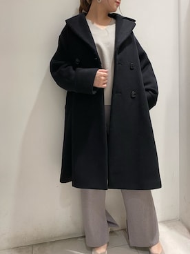 「TICCA（ティッカ）のアイテム（ピーコート）」を使った、nana.さん（レディース・159cm）の秋コーディネート