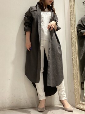 「いいね返し」｜「アイテム（シャツワンピース）」を使った、nana.さん（レディース・159cm）の春コーディネート
