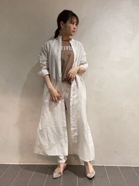「いいね返し」｜「アイテム（シャツワンピース）」を使った、nana.さん（レディース・159cm）の夏コーディネート