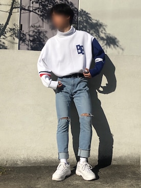 「ADER error」｜「アイテム（スウェット）」を使った、BOZIさん（メンズ・178cm）の冬コーディネート