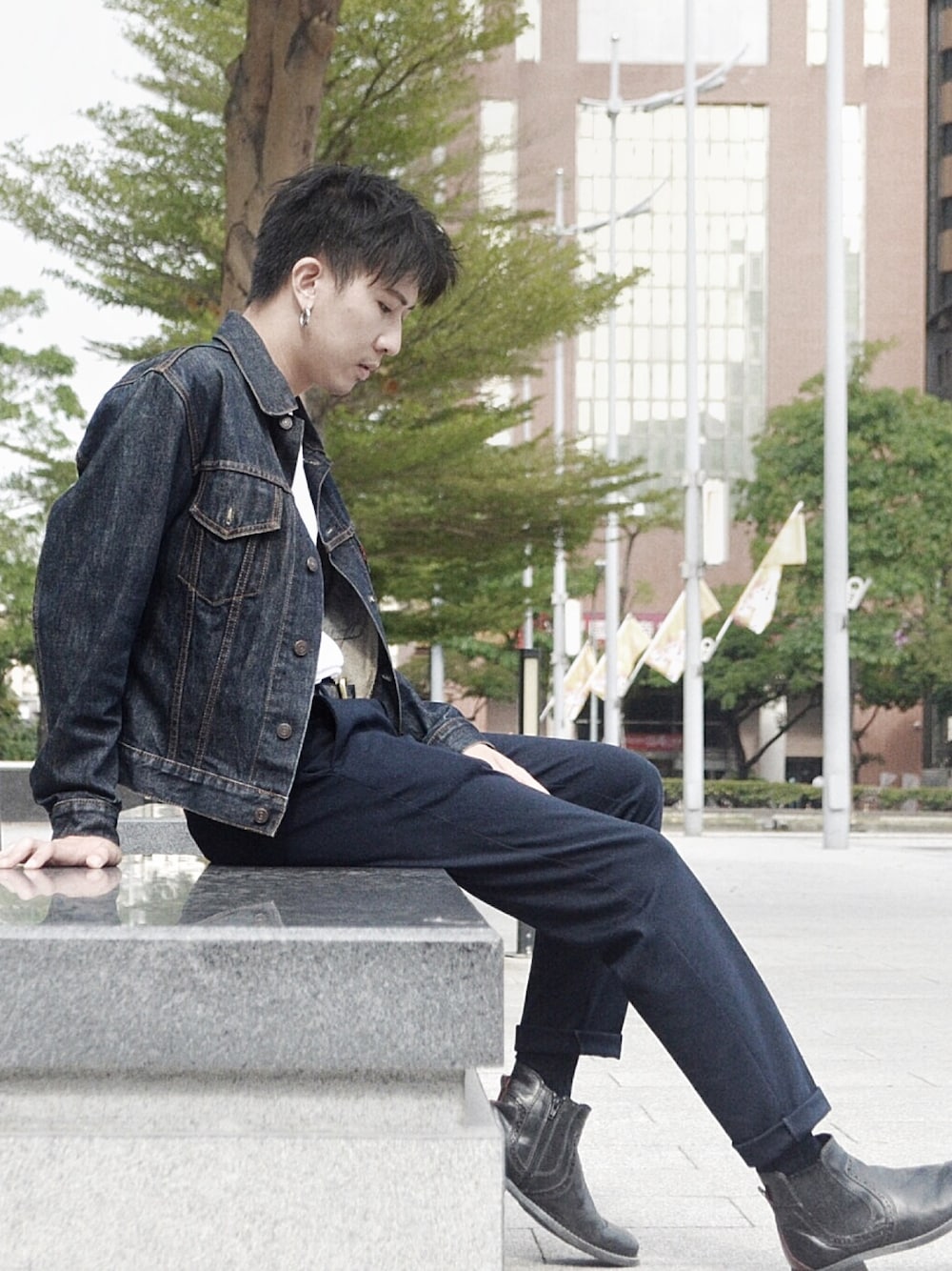 「Levi'sのアイテム（デニムジャケット、ブルー系）」を使った、ハンハンさん（メンズ・173cm）の冬コーディネートの1枚目の写真