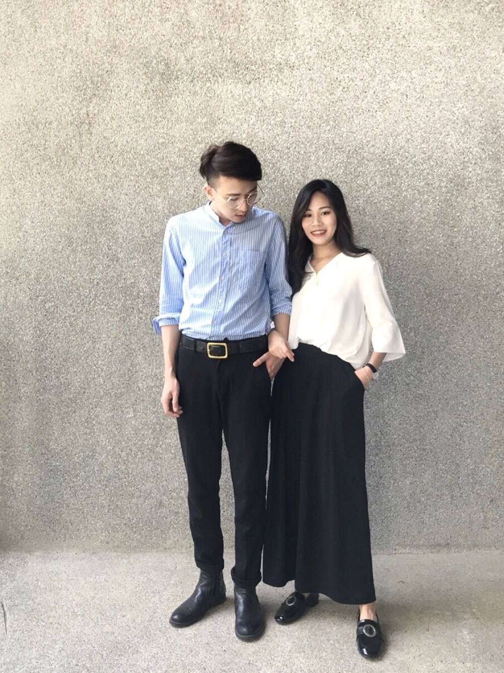 「GUのアイテム（シャツ/ブラウス、ブルー系）」を使った、ハンハンさん（メンズ・173cm）の冬コーディネートの1枚目の写真