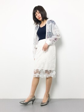 「eimy istoire（エイミーイストワール）のアイテム（ジャケット/アウター）」を使った、ヤギさん（レディース・159cm）の春コーディネート