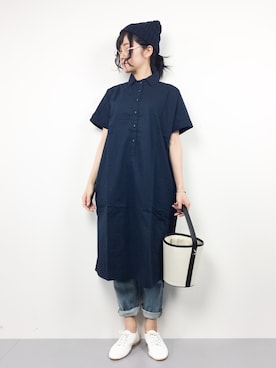 「Sunny clouds（サニークラウズ）のアイテム（ワンピース/ドレス）」を使った、ヤギさん（レディース・159cm）の春コーディネート