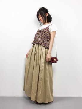 「花柄 トップス」｜ヤギさん（レディース・159cm）の春コーディネート