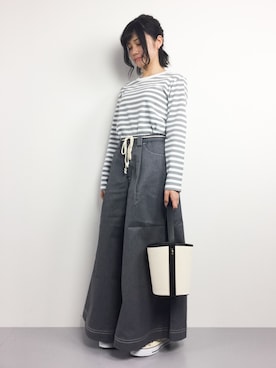 「JEANASIS（ジーナシス）のアイテム（チノパンツ）」を使った、ヤギさん（レディース・159cm）の春コーディネート