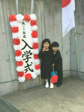 「Handmade（ハンドメイド）のアイテム（セットアップ）」を使った、のらん。さん（キッズ・120cm）の春コーディネート