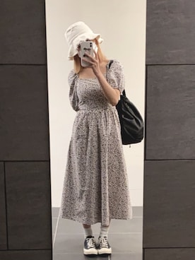 「H&M（エイチ・アンド・エム）のアイテム（ハット）」を使った、こぴさん（レディース・156cm）の夏コーディネート
