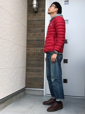 「おでかけ」｜「アイテム（ハンチング/ベレー帽）」を使った、mo10kiさん（メンズ・170cm）の冬コーディネート