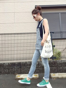 「TODAYFUL（トゥデイフル）のVintageトートバッグ（トートバッグ）」を使った、naoさん（レディース・166cm）の夏コーディネート