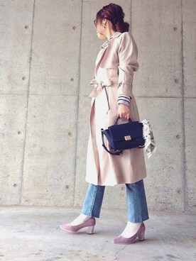 「A part by（アパートバイ）のアイテム（トレンチコート）」を使った、naoさん（レディース・166cm）の冬コーディネート