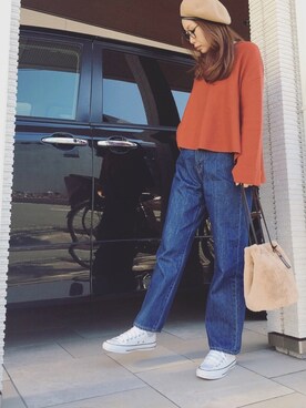 「A part by（アパートバイ）のアイテム（チェスターコート）」を使った、naoさん（レディース・166cm）の冬コーディネート