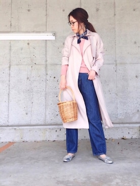 「A part by（アパートバイ）のアイテム（トレンチコート）」を使った、naoさん（レディース・166cm）の冬コーディネート