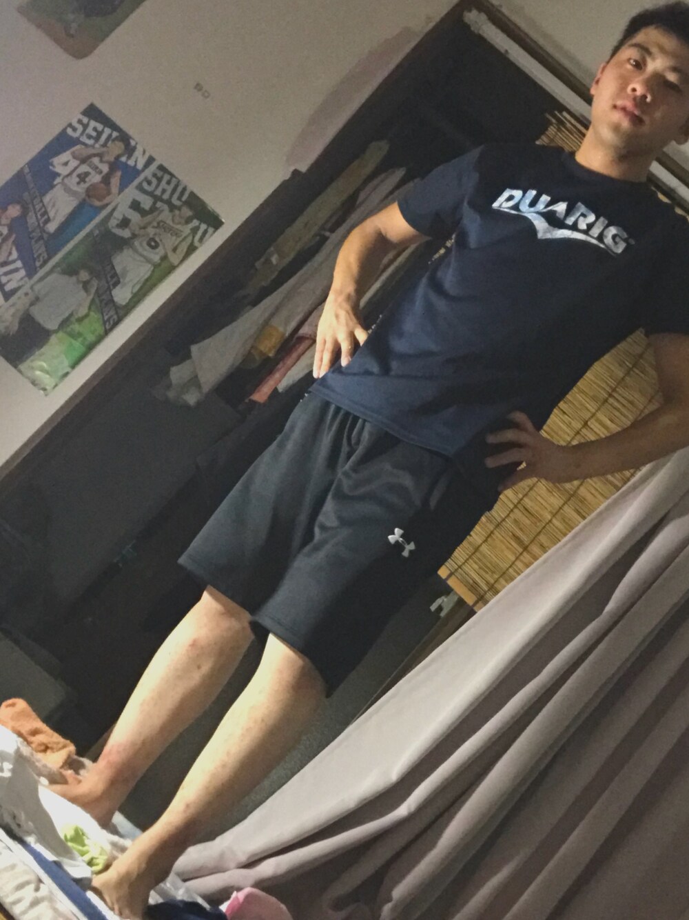 「スポーツミックス、見にくくてすみません、短パン」｜「DUAPIGのアイテム（Tシャツ/カットソー、ブラック系）」を使った、裕介さん（メンズ・158cm）の夏コーディネートの1枚目の写真