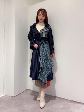 「アシメ」｜「アイテム（ジャケット/アウター）」を使った、らーちゃんさん（レディース・168cm）の秋コーディネート
