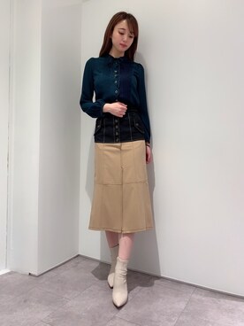 「REDYAZEL（レディアゼル）のアイテム（スカート）」を使った、らーちゃんさん（レディース・168cm）の秋コーディネート