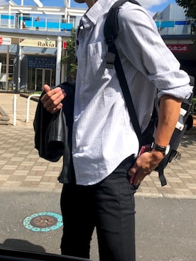 「Daniel Wellington」｜「アイテム（ライダースジャケット）」を使った、🌺守蓮🌺さん（メンズ・176cm）の冬コーディネート