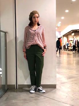「SCOTCH & SODA（スコッチ アンド ソーダ）のアイテム（シャツ/ブラウス）」を使った、Akumiさん（レディース・153cm）の春コーディネート
