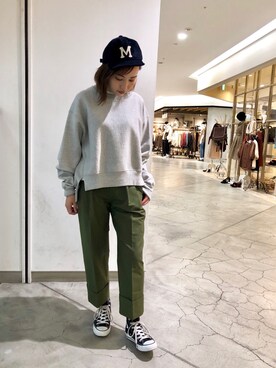 「uncut bound」｜「アイテム（スウェット）」を使った、Akumiさん（レディース・153cm）の夏コーディネート