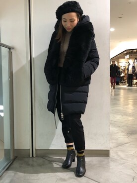 「DUNO（デュノ）のアイテム」を使った、Akumiさん（レディース・153cm）の冬コーディネート