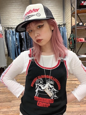 「ロック」｜「アイテム（タンクトップ）」を使った、ysan0514さん（レディース・163cm）の春コーディネート