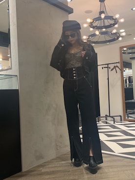 「アイテム（カバーオール）」を使った、akariさん（レディース・156cm）の冬コーディネート