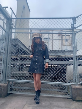 「ENVYM（アンビー）のスウィッチングステッチブーツ（ブーツ）」を使った、akariさん（レディース・156cm）の秋コーディネート