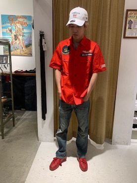「AVIREX（アヴィレックス）のアイテム（キャップ）」を使った、アオさん（メンズ・176cm）の夏コーディネート