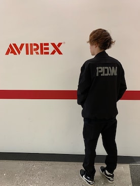 「AVIREX（アヴィレックス）のアイテム（ブルゾン）」を使った、アオさん（メンズ・176cm）の秋コーディネート