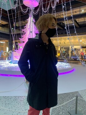 「AVIREX（アヴィレックス）のアイテム（ステンカラーコート）」を使った、アオさん（メンズ・176cm）の秋コーディネート
