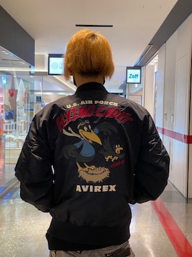 「フォローミー」｜「アイテム（MA-1）」を使った、アオさん（メンズ・176cm）の冬コーディネート