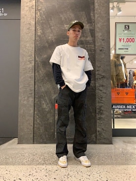 「いいね返し」｜「アイテム（帽子）」を使った、アオさん（メンズ・176cm）の春コーディネート