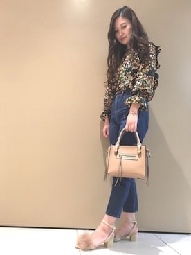 「アイテム（バングル/リストバンド）」を使った、rino.iさん（レディース・162cm）の春コーディネート