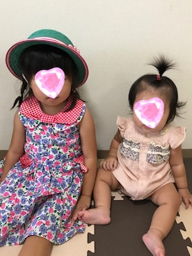 「fafa（フェフェ）のアイテム（ワンピース/ドレス）」を使った、くりぃみーさん（キッズ・90cm）の夏コーディネート