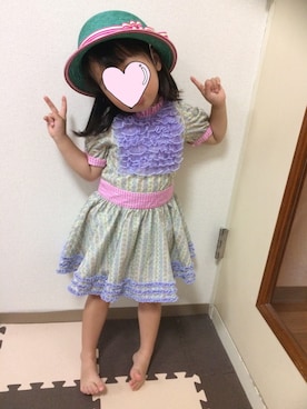 「fafa（フェフェ）のアイテム（ワンピース/ドレス）」を使った、くりぃみーさん（キッズ・90cm）の夏コーディネート