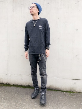 「RAGEBLUE（レイジブルー）のアイテム（ニットキャップ/ビーニー）」を使った、 K-taさん（メンズ・170cm）の春コーディネート
