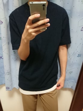 「しまむら（シマムラ）のアイテム（スラックス）」を使った、ユニしまさん（メンズ・178cm）の夏コーディネート