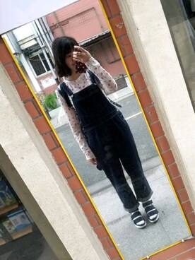 「アイテム（サロペット/オーバーオール）」を使った、梦想成为厨子的豆大蠢さん（レディース・163cm・20代）の夏コーディネート